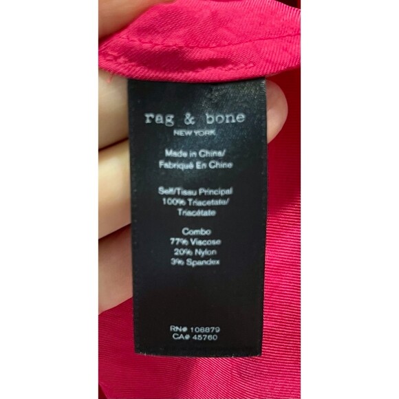 RAG & BONE Vanessa V-Neck Zipper Blouse, Fushia, Sz XS - Picture 7 of 7